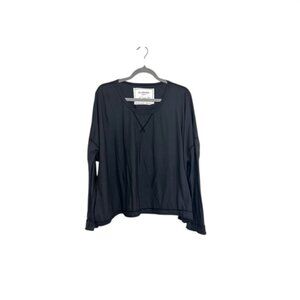 Alabama Chanin organic cotton v neck long sleeve top #w43